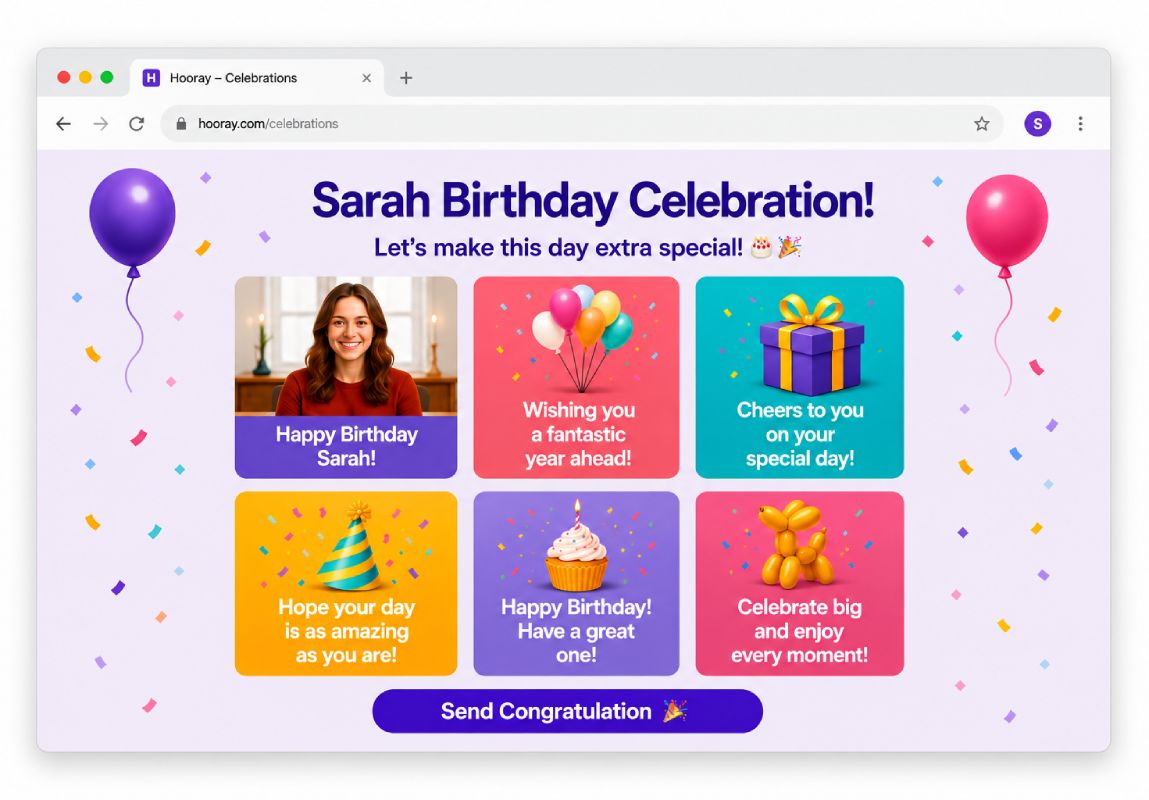 HoorayBot Beautiful E-Card Visual Canvas Experience