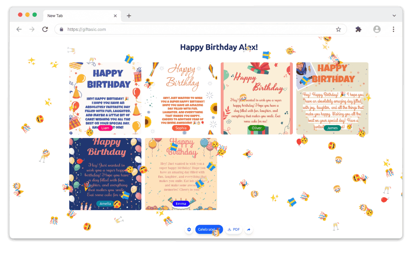 group birthday cards finished